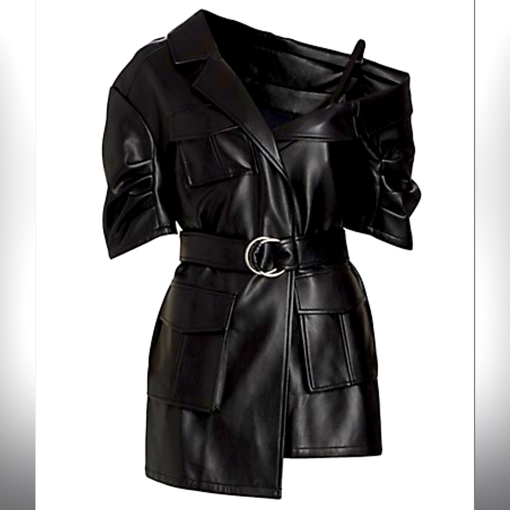 NWT Cinq à Sept's Leather minidress Size 2